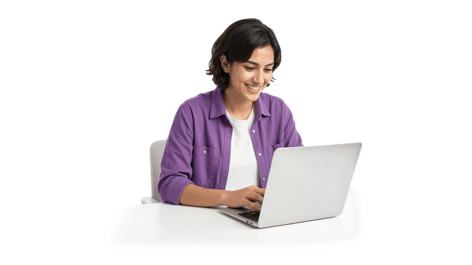 Student exploring opportunities on a laptop